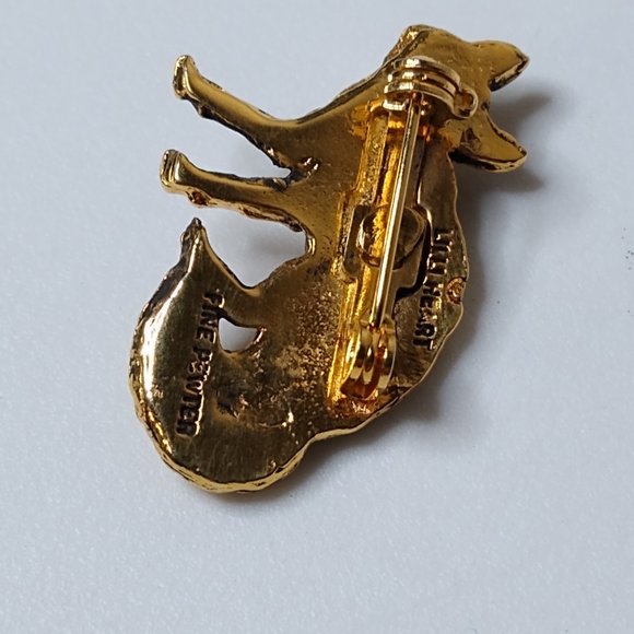 Vintage Lilli Heart Pewter Fox Brooch - Picture 7 of 10